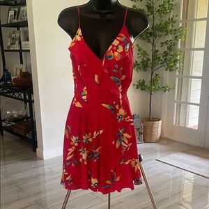 Express Red Floral Mini Dress